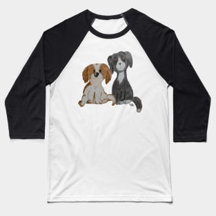 Cute Spaniel and Border Collie Baseball T-Shirt